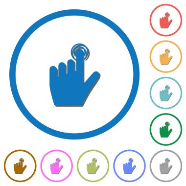 gölgeler ve anahatlar ile sol el tıklama jest simgeleri