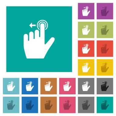 Sol el slayt sol hareket kare düz çok renkli simgeler