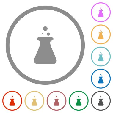 Anahatları ile laboratuvar düz simgeleri