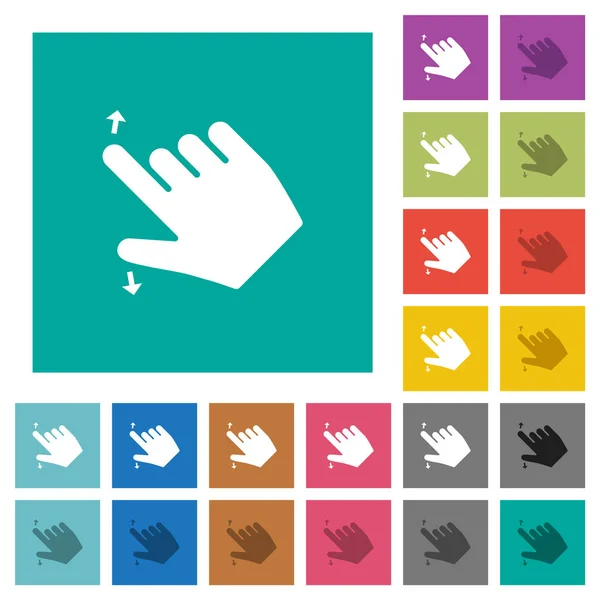 Rechtshänder kneifen Geste quadratisch flach mehrfarbige Symbole — Stockvektor