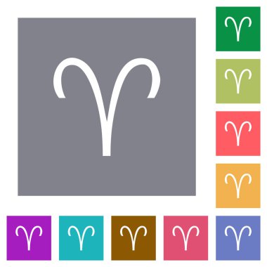 Koç burcu sembolü kare düz simgeler