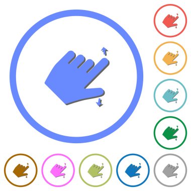 Gölgeler ve anahatlar ile sol elle tutam açık jest simgeleri