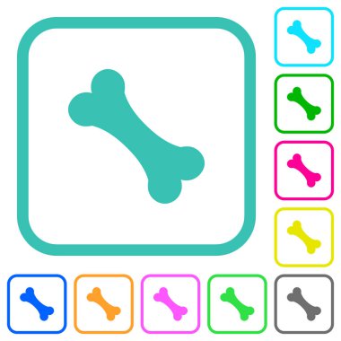 Tek kemik canlı renkli düz simgeler