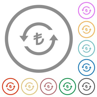 Türk Lirası anahatlar ile düz simgeleri geri ödeme