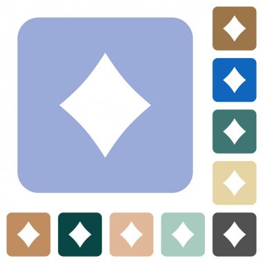 Elmas kart sembolü yuvarlak kare düz simgeler