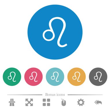 Leo Zodiac symbol düz yuvarlak simgeler
