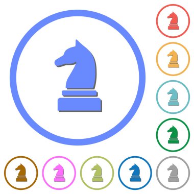 Gölgeler ve anahatlar ile siyah satranç şövalye simgeler