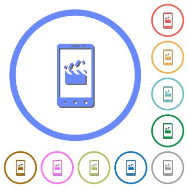 Gölge ve anahatlar ile Smartphone Film kesim simgeleri