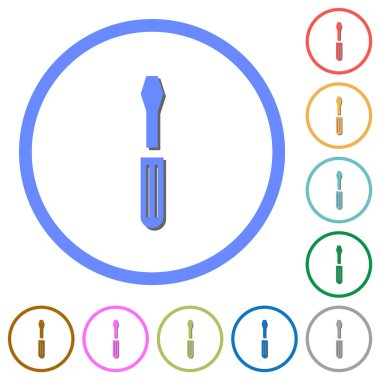 Gölgeler ve anahatlar ile tek tornavida simgeleri