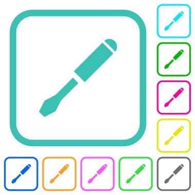 Tek tornavida canlı renkli düz simgeler