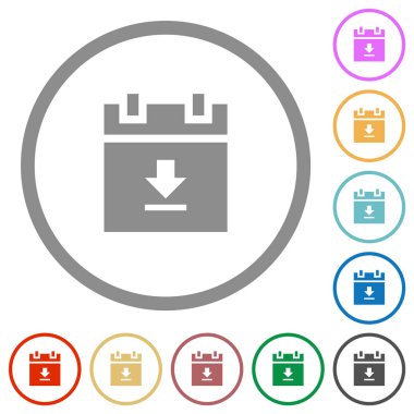 anahatlı indirme çizelgesi veri düz simgeleri