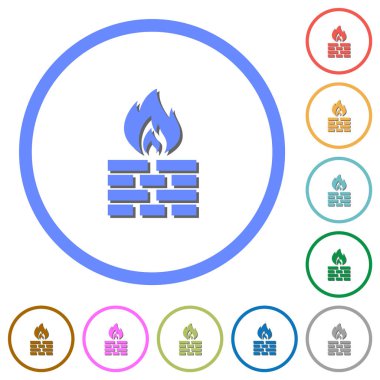 Gölgeler ve anahatlar içeren Güvenlik Duvarı simgeleri