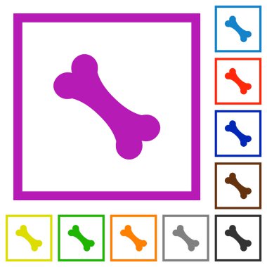 Tek kemik düz çerçeveli simgeler