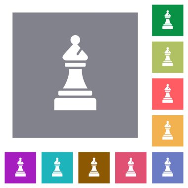 Siyah satranç piskopos kare düz simgeler