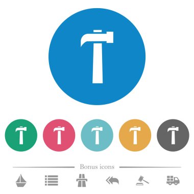 Eski çekiç düz yuvarlak simgeler