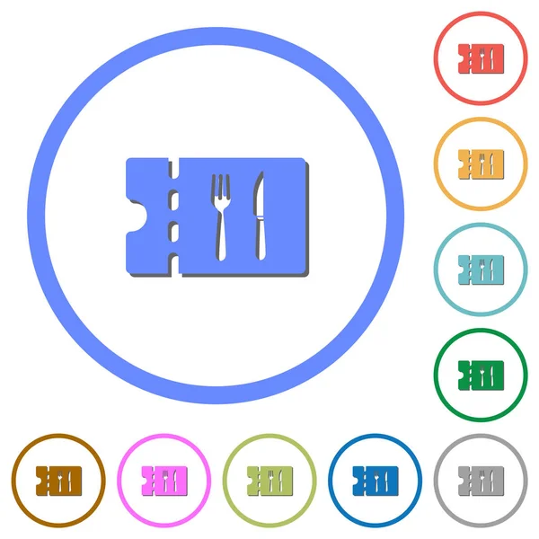 Gölgeler ve anahatlar ile Akşam yemeği indirim kupon simgeleri