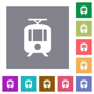 Tramvay kare düz simgeleri