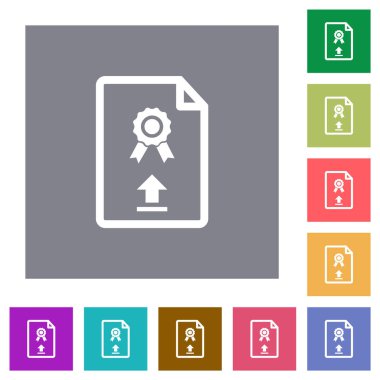 Sertifika kare düz simgeleri yükleme