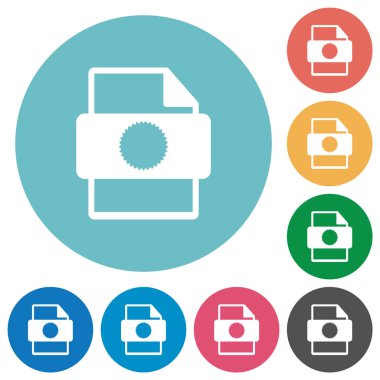 Sertifika dosyası düz yuvarlak simgeler