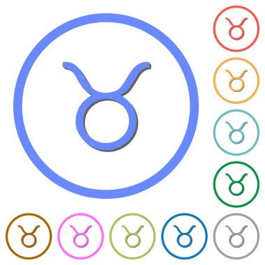 Gölgeler ve anahatlar ile Boğa burç simgeleri