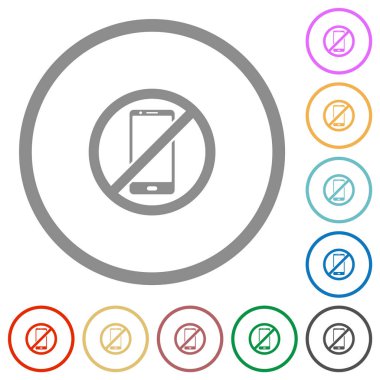 Akıllı telefon anahatları ile düz simgeler izin verilmez