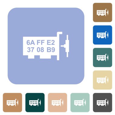 Ağ mac adresi yuvarlak kare düz simgeler