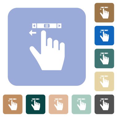 sağ el kaydırma sol hareket yuvarlak kare düz simgeler