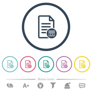 Belgeyi yuvarlak anahatlarda düz renk simgelerini arşivleme