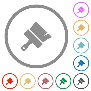 Anahatları ile fırça düz simgeleri boya