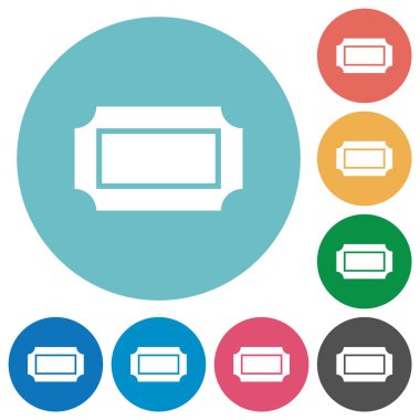 Düz kenarlı düz yuvarlak simgeli bilet