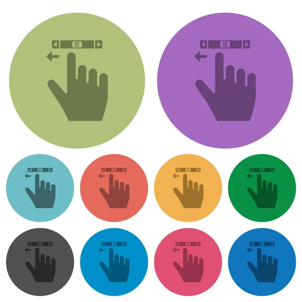 Sağ el kaydırma sol hareket rengi koyu düz simgeler — Stok Vektör