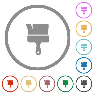 Anahatları ile fırça düz simgeleri boya