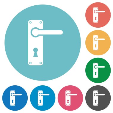 Vidalı düz yuvarlak simgeli sağ el kapı kolu