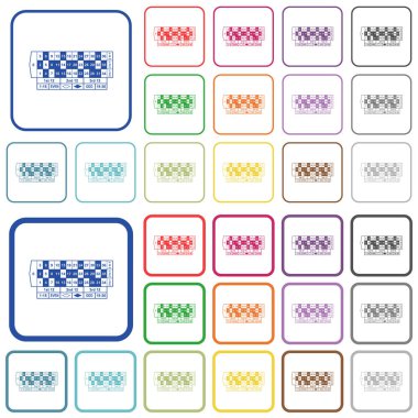 Rulet tablosu düz renk simgeleri özetlenen