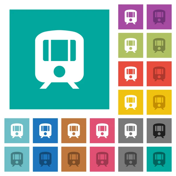 Tren cuadrado plano iconos multicolores — Vector de stock