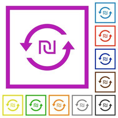 Yeni Şekel geri düz çerçeveli simgeler ödemek