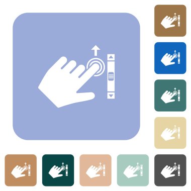 Sol el kaydırma hareketi yuvarlak kare düz simgeler