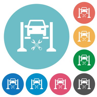 Araba servisi düz yuvarlak simgeler