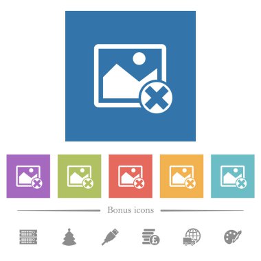 Kare arka planlarda görüntü işlemlerini düz beyaz simgeleri iptal etme