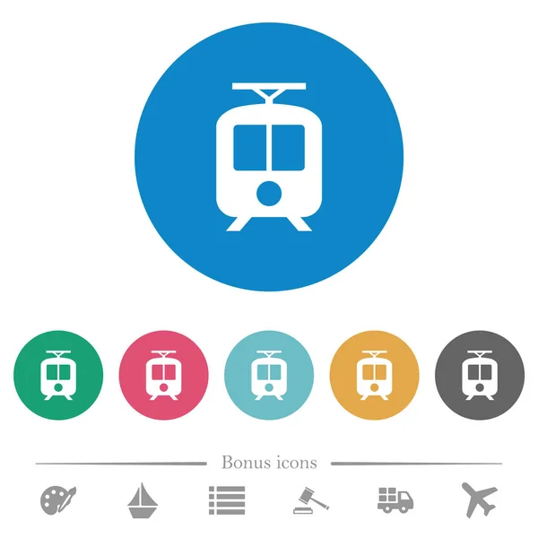 Tranvía iconos redondos planos — Vector de stock