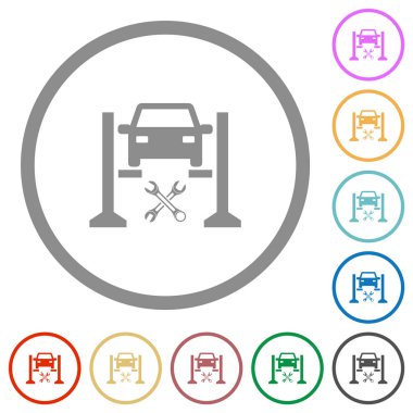 Anahatları ile Araba servisi düz simgeleri