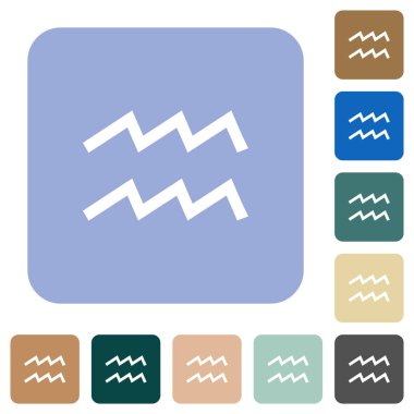 kova burcu sembolü yuvarlak kare düz simgeler