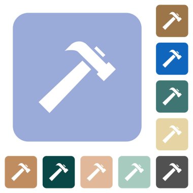 Eski çekiç yuvarlak kare düz simgeler