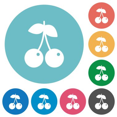 Kiraz düz yuvarlak simgeleri çifti