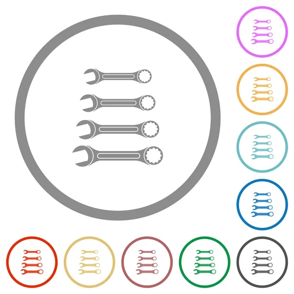 Anahatları ile anahtarlar düz simgeleri kümesi