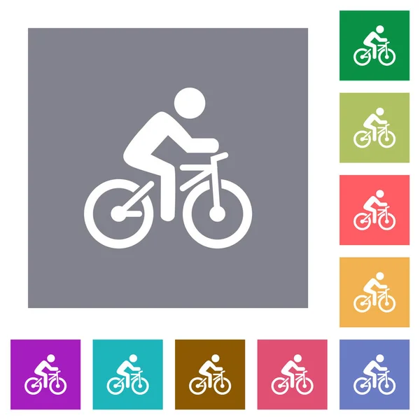 Rower z kwadratowymi ikonami rowerzysty — Wektor stockowy