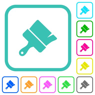 Boya fırçası canlı renkli düz simgeler