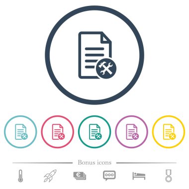 Düz renk simgeleri yuvarlak özetliyor belge araçları