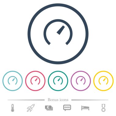 Yuvarlak anahatlarda hız göstergesi düz renk simgeleri