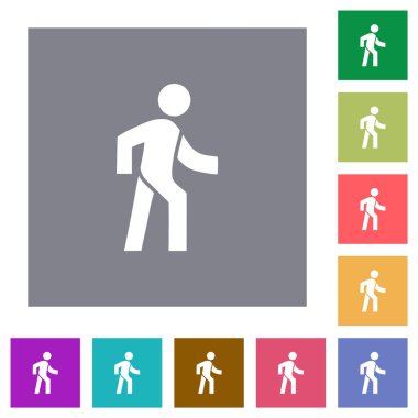 Adam sağ kare düz simgeleri yürüyüş